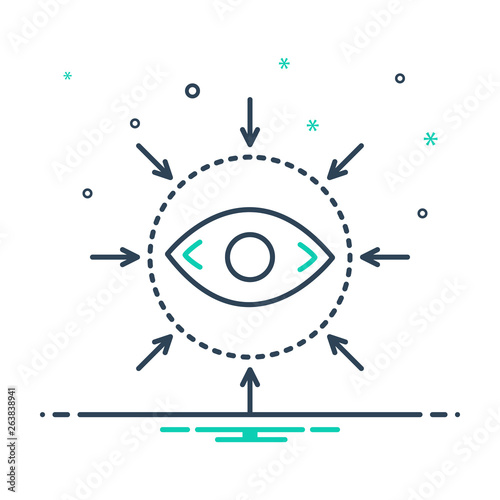 Mix line icon for eye