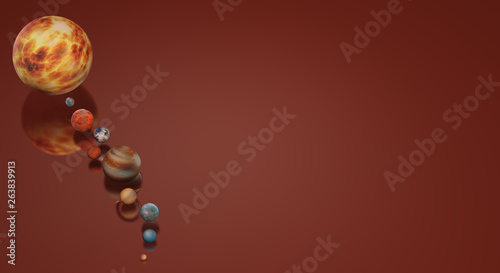 Fototapeta Naklejka Na Ścianę i Meble -  Solar universe 3d rendering for  science or  education content.