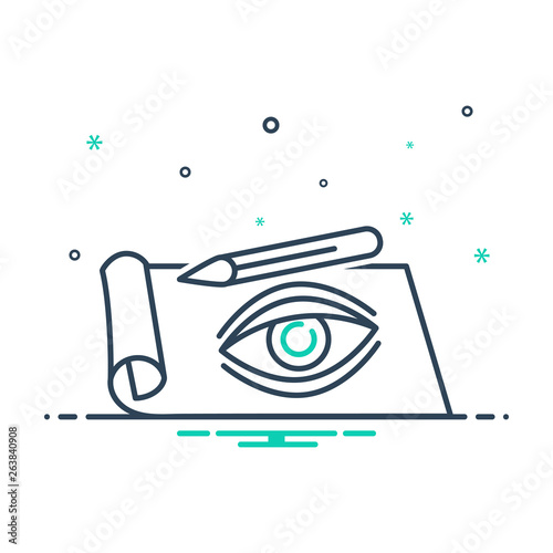 Mix line icon for sketching