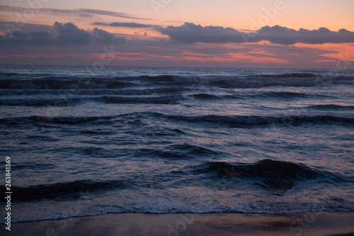 Sunset over Mediterranean sea Liguria Italy