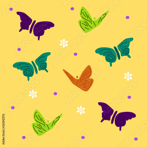 Vector de mariposas y flores butterly flowers