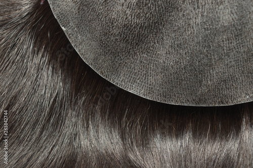 long natural straight remy black human hair extension toupee