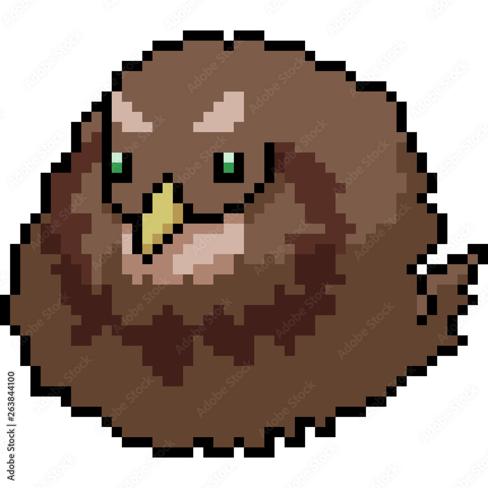 vector pixel art sparrow fat