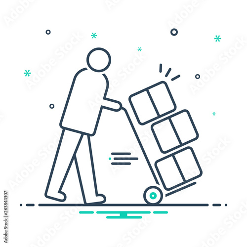 Mix line icon for moving