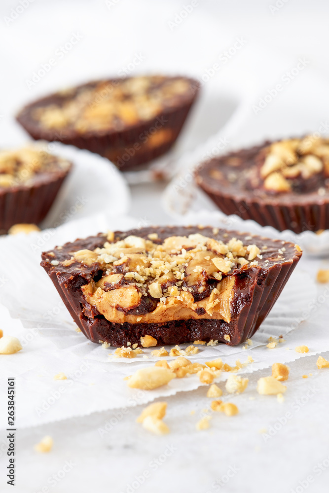 Creamy Crunchy Peanut Butter and Carob Chocolate Alternative Cup Creamy Crunchy Peanut Butter and Carob Chocolate Alternative Cup