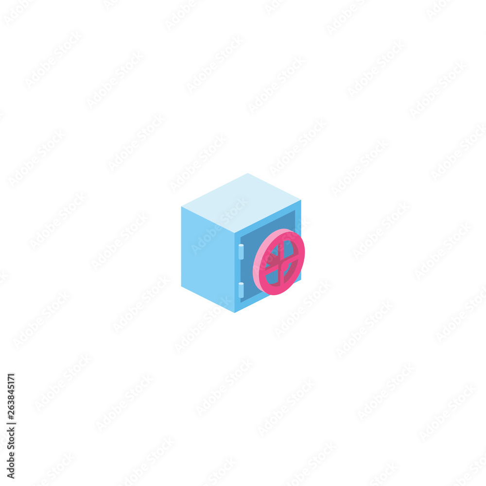 Safe isometric 3d icon. Flat creative illustration idea. Safe isometric 3d icon. Flat creative illustration idea.