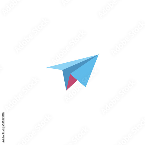 Wallpaper Mural Paper airplane 3D flat isometric icon symbol. Flat creative illustration idea. Torontodigital.ca