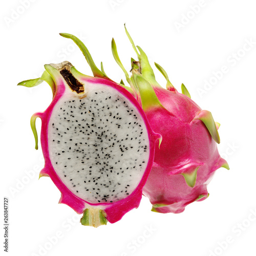 Pitaya or Dragon Fruit isolated against white background