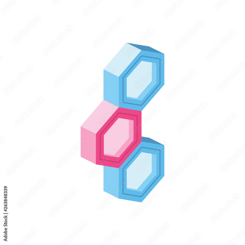hexagons 3d vector icon isometric pink and blue color minimalism illustrate hexagons 3d vector icon isometric pink and blue color minimalism illustrate