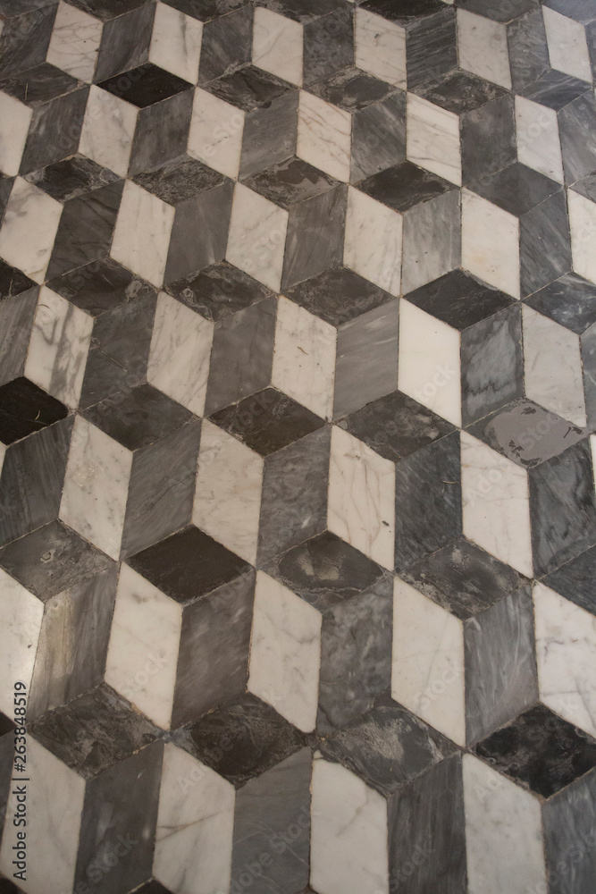 Fototapeta Marble patterned floor Vinci Tuscany Italy