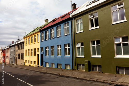 Colorful row houses in Reykjavik, Iceland
