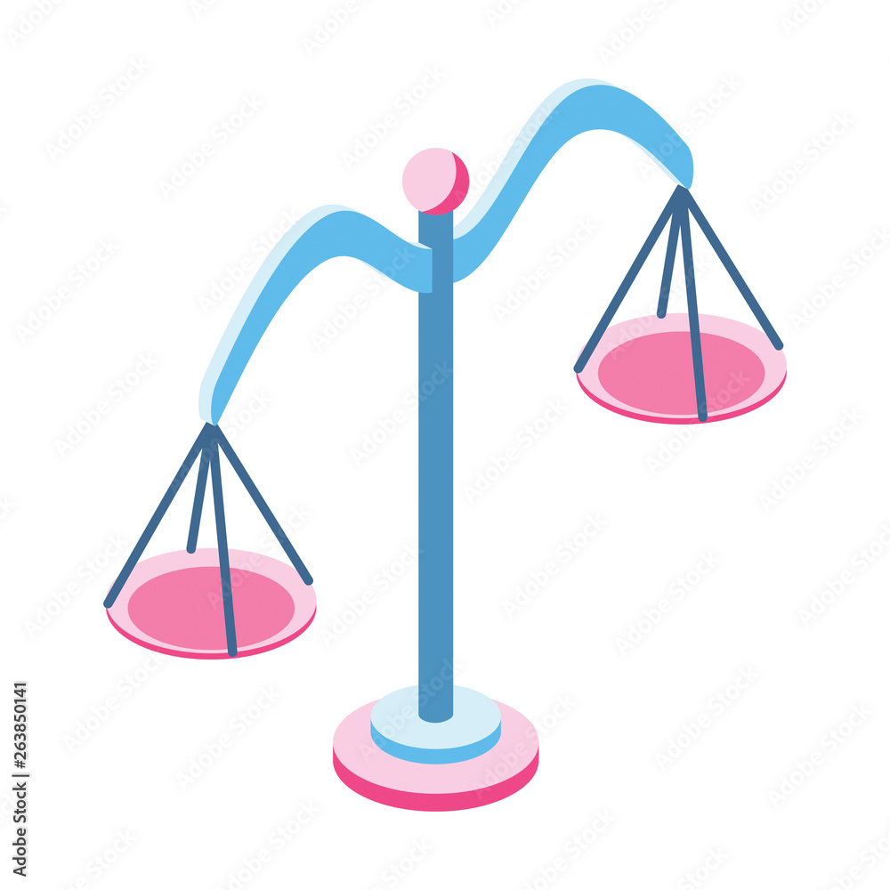 Libra 3d vector icon isometric pink and blue color minimalism illustrate Libra 3d vector icon isometric pink and blue color minimalism illustrate