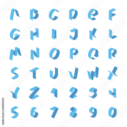 Vector 3d Isometric fonts alphabet, letter Design abc typography set, sign, typographic, geometric, logos