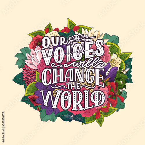 Your voice matters quote lettering. Calligraphy inspiration graphic design typography element. Hand written postcard. Cute simple sign hand drawn style. Textile print