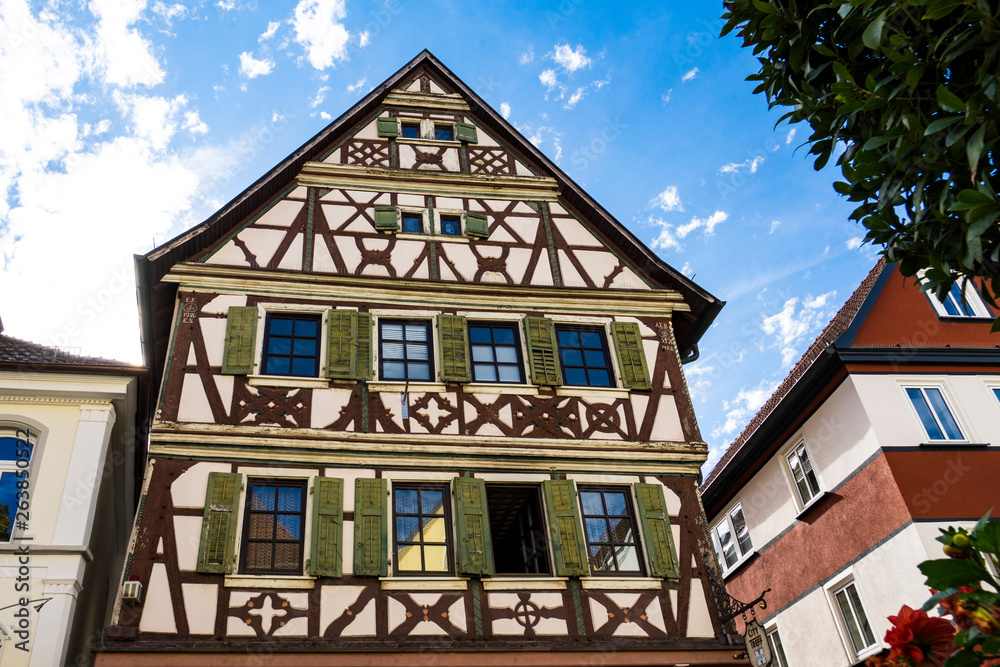 half timbered houses in street Marktplatz Bad Mergentheim, Germany half timbered houses in street Marktplatz Bad Mergentheim, Germany