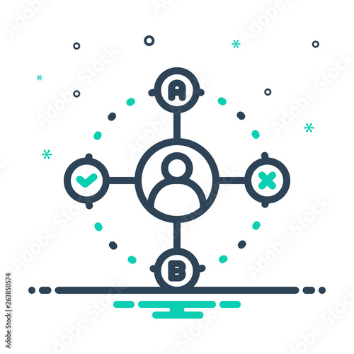 Mix line icon for decision making 