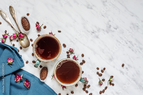 Coffee, chocolate and blue ...
