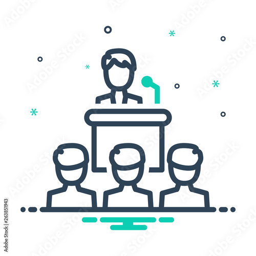 Mix line icon for conference c