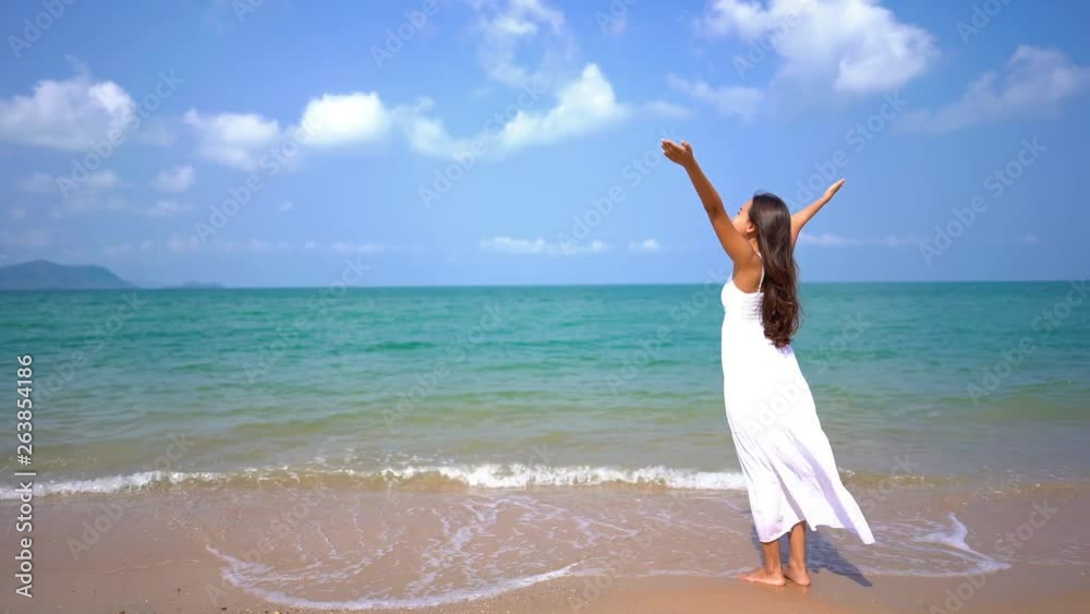 A young, beautiful woman enjoying her tropical travel paradise. A young, beautiful woman enjoying her tropical travel paradise.