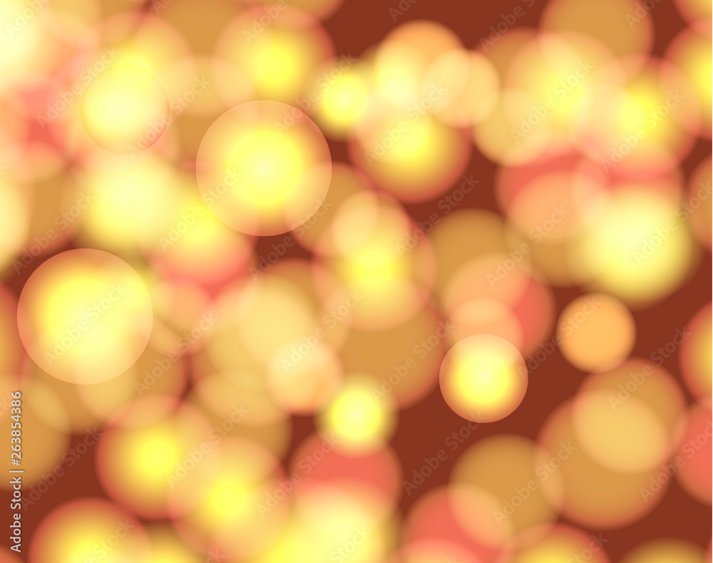 Vector Abstract Blur Background, Shining Illustration, Light Yellow Glittering Backdrop, Circles.