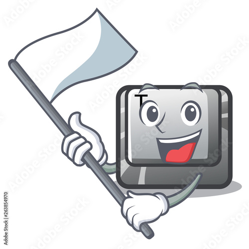 With flag button T in the mascot shape
