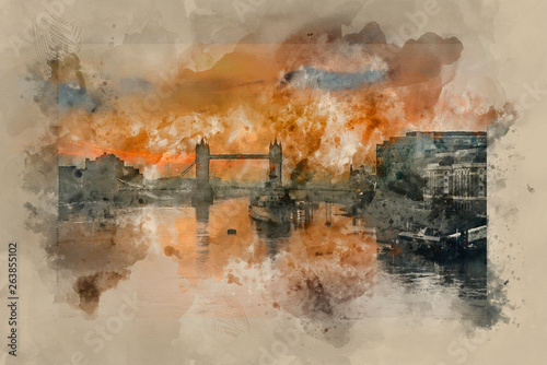 Watercolor painting of Gold...