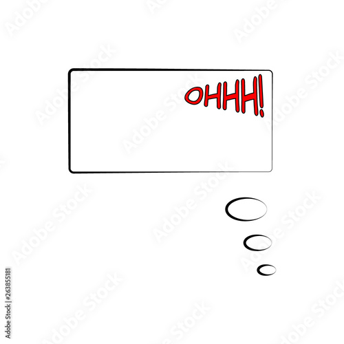 Comic speech bubble with text. Vector Illustration. Template frame in  pop art style isolated on white background. Sound effect. OHHH.