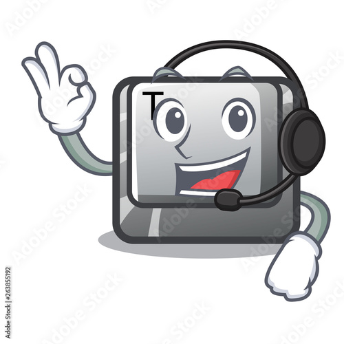 With headphone button T in the mascot shape