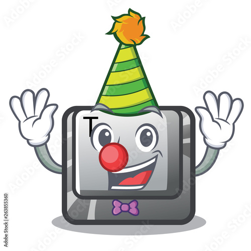 Clown button T in the mascot shape