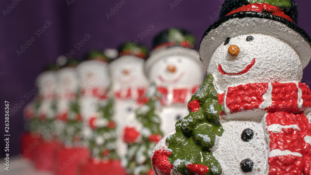 christmas decoration a snowman shape candle
