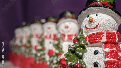 christmas decoration a snowman shape candle
