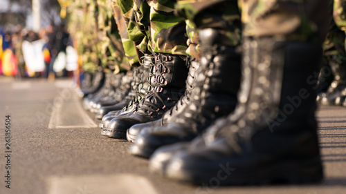 Army boots close up