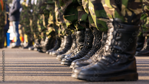 Army boots close up