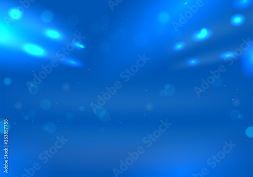 Horizontal blue background with abstract lights
