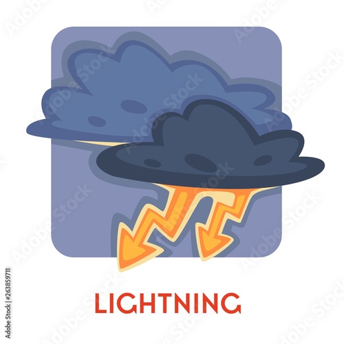 Natural disaster lightning or thunder danger and life threat