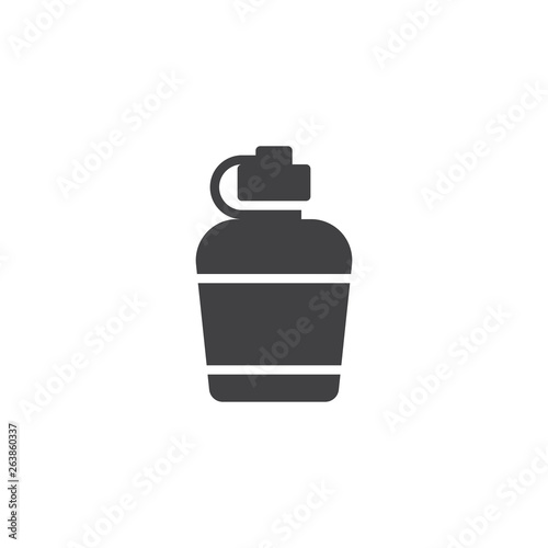 Hiking flask vector icon. Travel canteen filled flat sign for mobile concept and web design. Water flask glyph icon. Symbol, logo illustration. Pixel perfect vector graphics