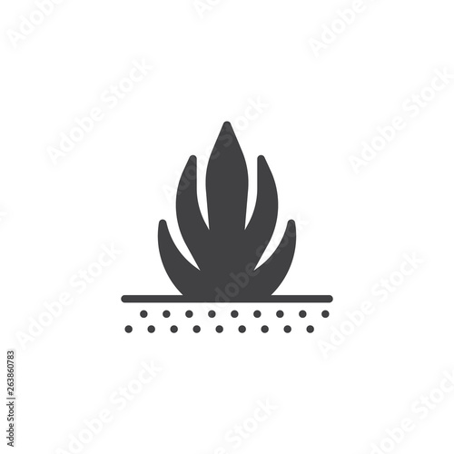 Sand desert pant vector icon. filled flat sign for mobile concept and web design. Exotic plant leaves glyph icon. Outdoors symbol  logo illustration. Pixel perfect vector graphics