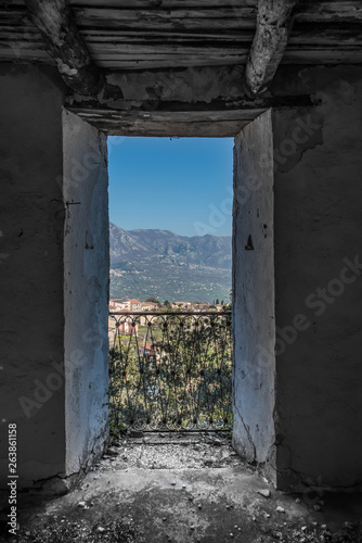 Looking out a Door in an Abandoned Village in Southern Italy