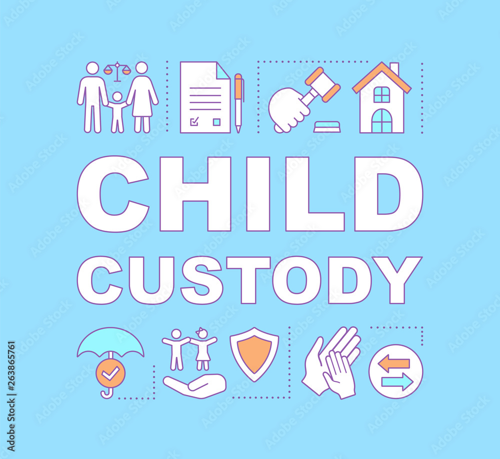 Child custody word concepts banner