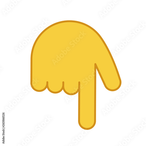 Backhand index pointing down color icon