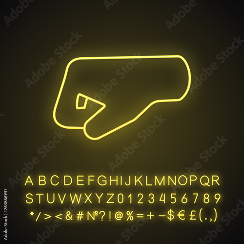 Left fist emoji neon light icon