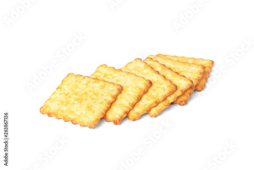 Cracker cookies isolated on white background. 