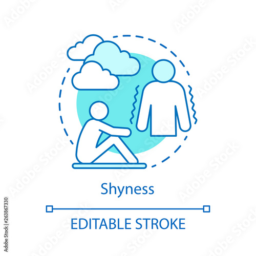 Shyness concept icon