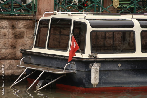 a boat in porsuk river, eskisehir photo