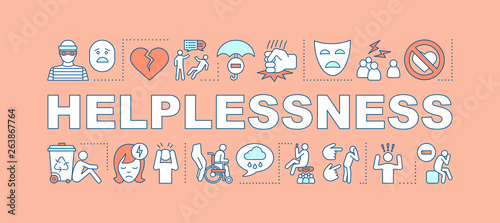 Helplessness word concepts banner