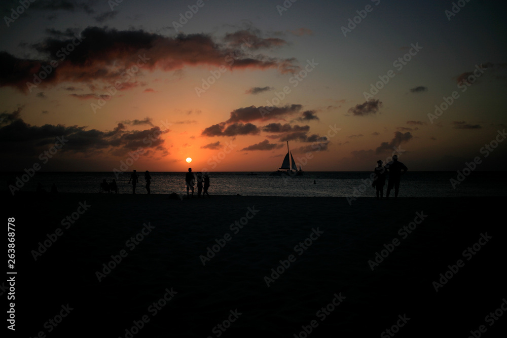 Sunset on Palm Beach Aruba