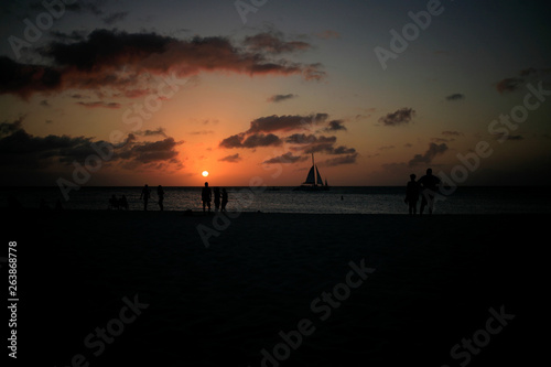 Sunset on Palm Beach Aruba