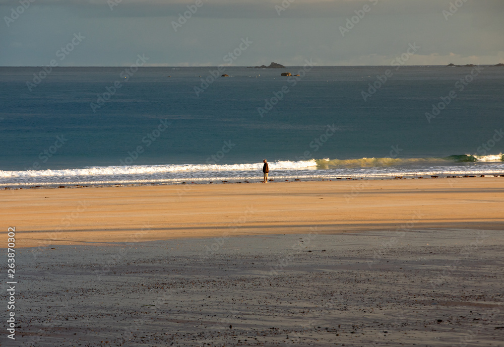 Morning on the beach in Saint Malo.Brittany, France Morning on the beach in Saint Malo.Brittany, France