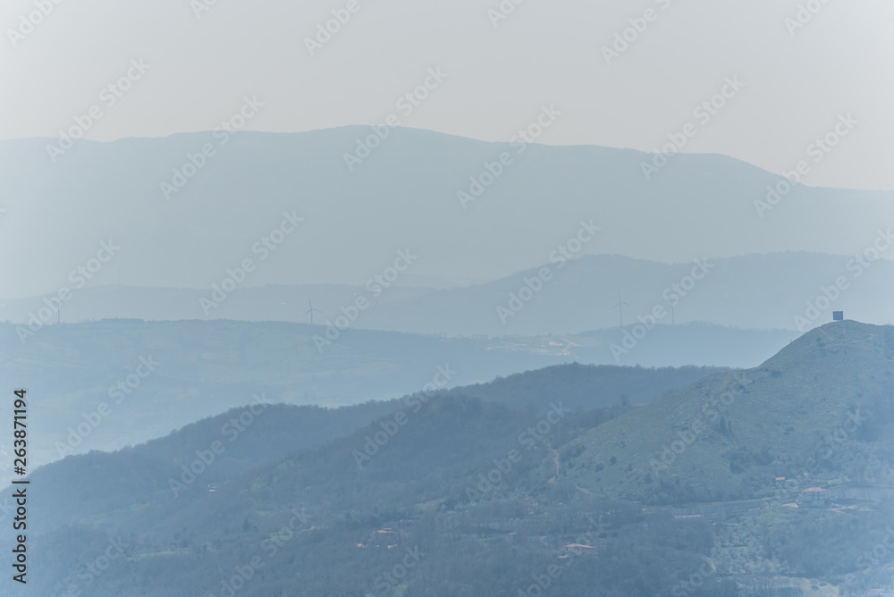 View of the Misty Mountains of Southern Italy