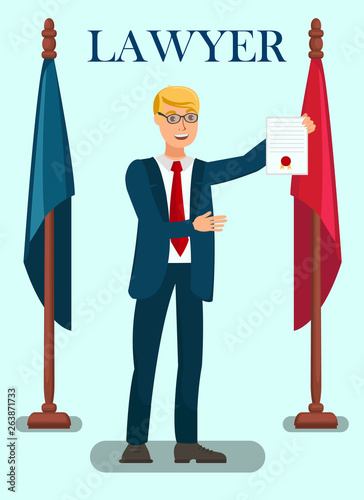 Professional Lawyer Services Flat Poster Template